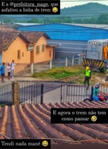 Nota: Prefeitura de Magé asfalta trilhos operacionais Nota: Prefeitura de Magé asfalta trilhos operacionais