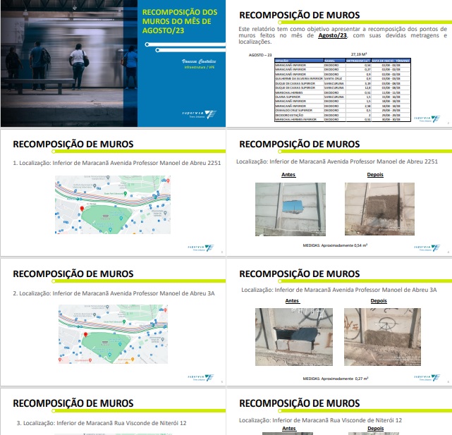 Documento informa sobre medidas tomadas pela Supervia contra vandalismo