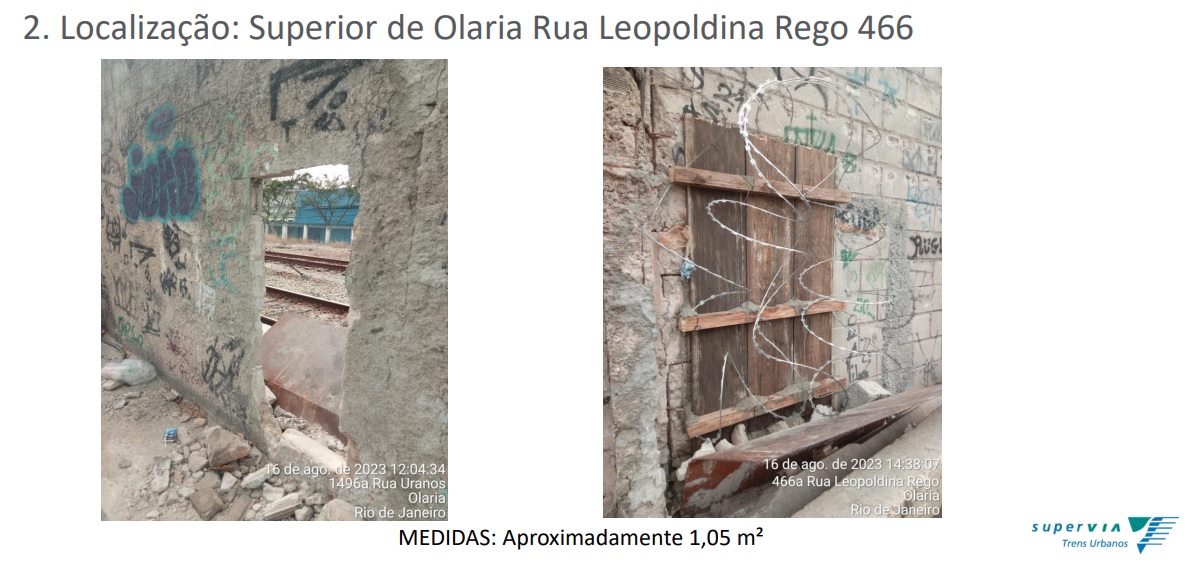 Documento informa sobre medidas tomadas pela Supervia contra vandalismo