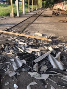 Tempestade danifica telhado da estação de Guapimirim