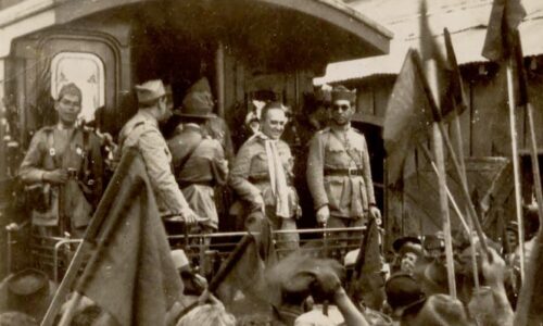 Getúlio Vargas em vagão de trem