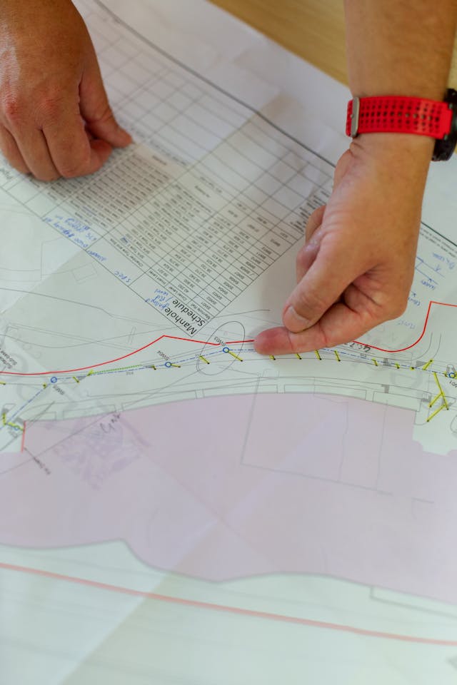 Foto de ThisIsEngineering: https://www.pexels.com/pt-br/foto/engenheiro-civil-olhando-para-o-blueprint-3862628/