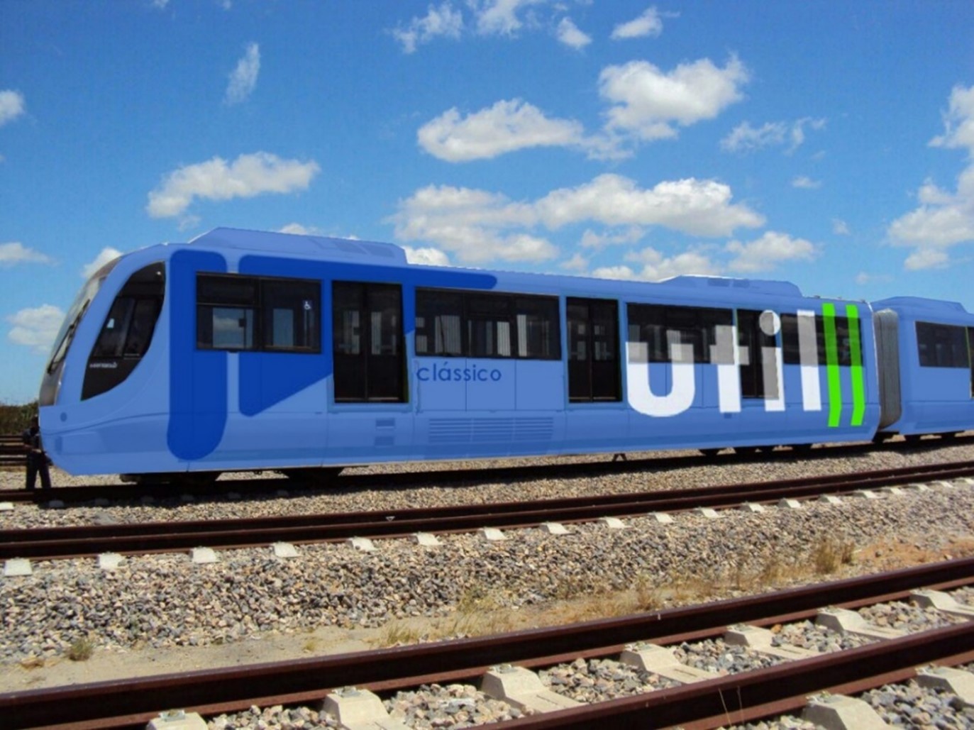 Imagem conceitual de um possível VLT a diesel operado pela Útil empresa do grupo Guanabara para transporte de passageiros