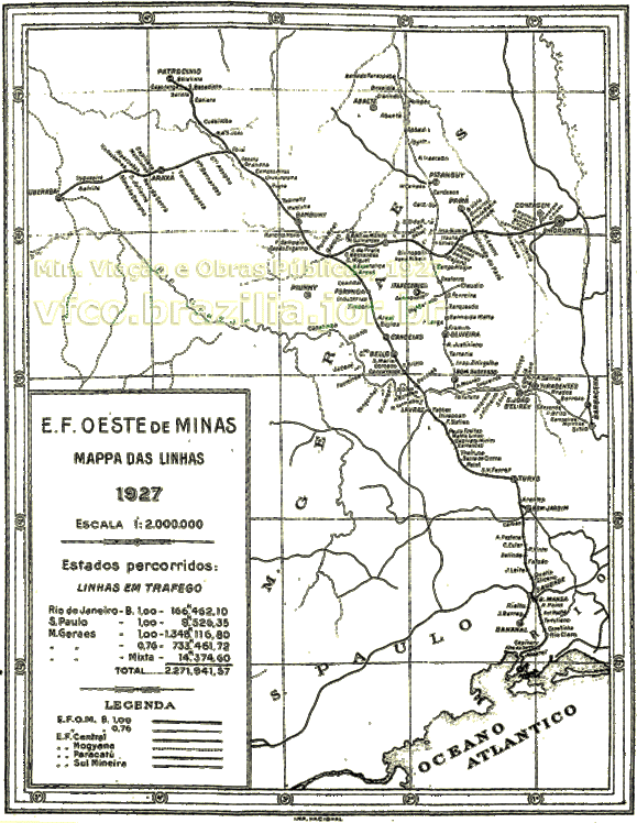 Mapa completo da EFOM. Fonte: VFCO