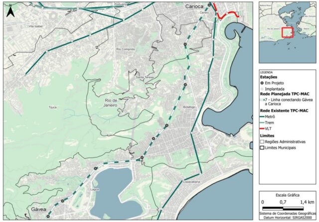 mapa metro gavea carioca