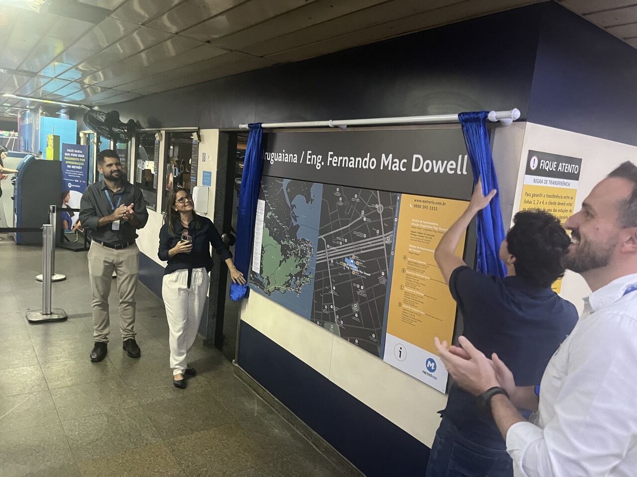 MetrôRio adota nome “Uruguaiana / Engenheiro Fernando Mac Dowell” na sinalização da estação