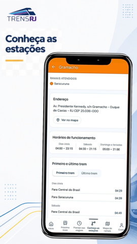 TrensRJ lança novo aplicativo para Android com horários e informações da operação Tela do aplicativo TrensRJ para Android