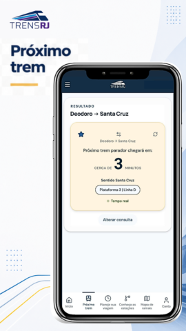 TrensRJ lança novo aplicativo para Android com horários e informações da operação Tela do aplicativo TrensRJ para Android